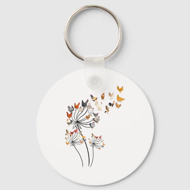 Chaveiro Cute Dandelion Chickens Lover Shirts For Women Gir (Frente)