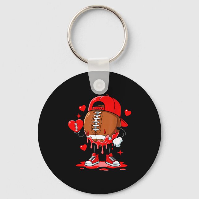 Chaveiro Cute Dripng Football Lover Heart Valentines Day Bo (Frente)
