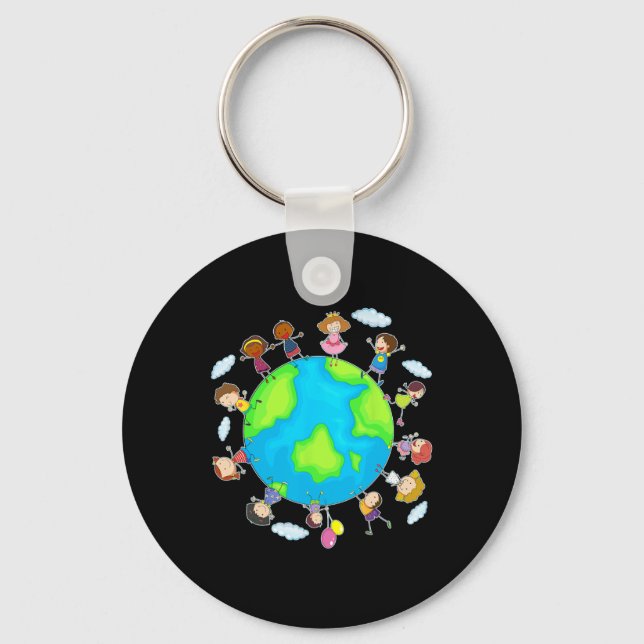 Chaveiro "Cute Earth Day 2025 Save Environment Children Aro (Frente)