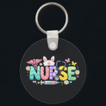 Chaveiro Cute Easter Nurse Medical Humor<br><div class="desc">Colorful lettering with a nurse hat,  stethoscope,  flowers and playful medical symbols. A cheerful graphic celebrating caring nurses and healthcare professionals during the Easter season with a bright and friendly hospital atmosphere.</div>
