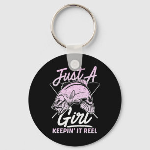 Chaveiro Cute Fishing Engraçado Mantendo O Carretel Feminin