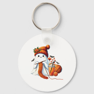 Chaveiro Cute Ghost Crochet Knitting Amante Café de Hallowe