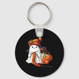 Chaveiro Cute Ghost Crochet Knitting Amante Café de Hallowe