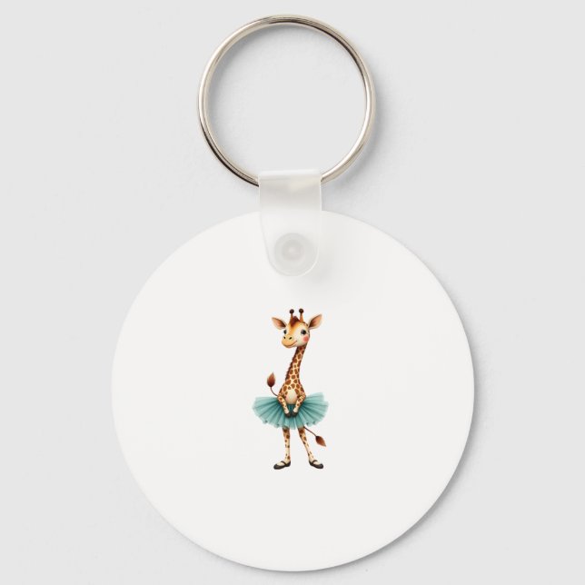 Chaveiro Cute giraffe in a tutu dancing as a ballerina, gif (Frente)