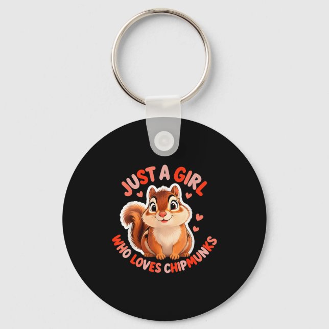 Chaveiro Cute Girl Loves Chipmunks Costume Kids Boys Girls  (Frente)