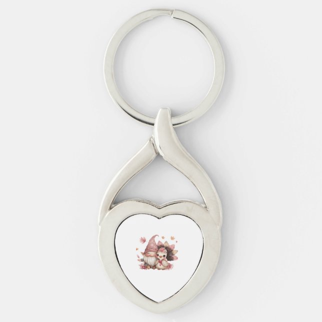 Chaveiro Cute Gnome de Ação de Graças com Ilustração de Per (Frente)