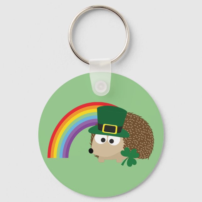 Chaveiro Cute Hedgehog Leprechaun (Frente)