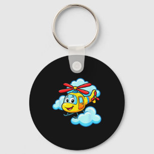Chaveiro Cute helicóptero de desenho animado amarelo divert