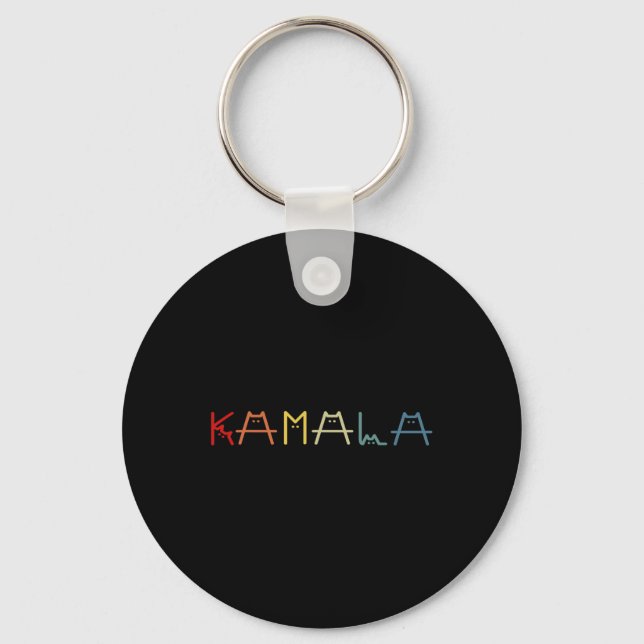 Chaveiro Cute Kamala Harris Cat Vintage deixa positivo (Frente)