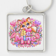 Cute Kawaii Be Mine Cat Pastel Pink Romantic Valen