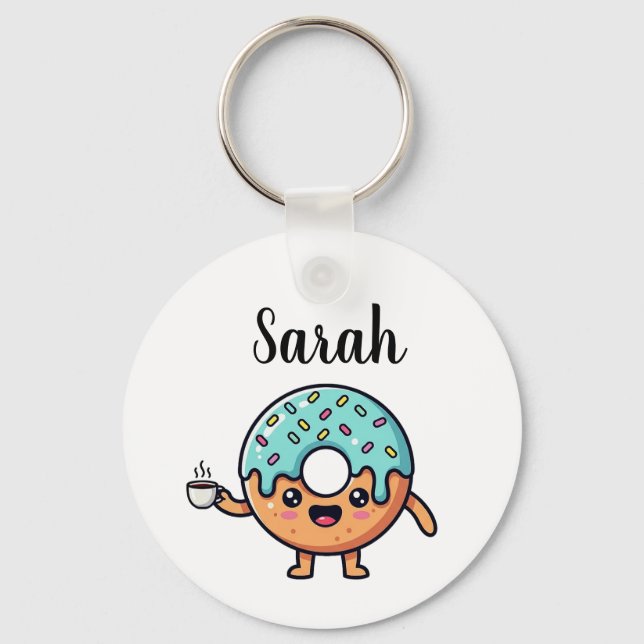 Chaveiro Cute Kawaii Donut Lovers Personalized Keychain (Frente)