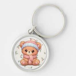 Chaveiro Cute Kawaii Teddy Bear Winter Keychain