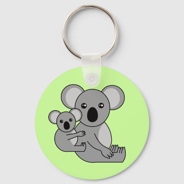 Chaveiro Cute Koala Bear e Bebê (Frente)