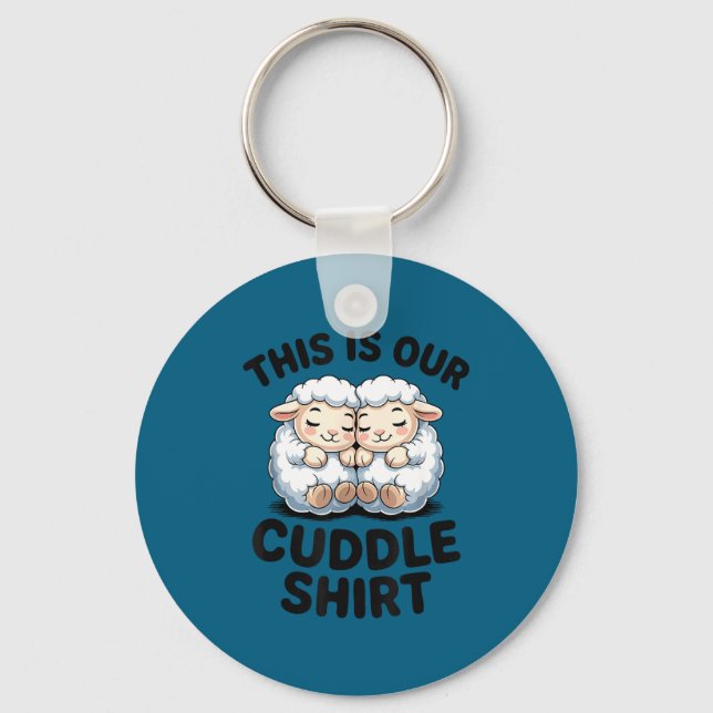 Chaveiro Cute Lamb Couple This Is Our Cuddle  (Frente)