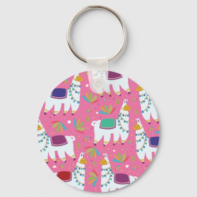 Chaveiro Cute Llama Pattern (Frente)