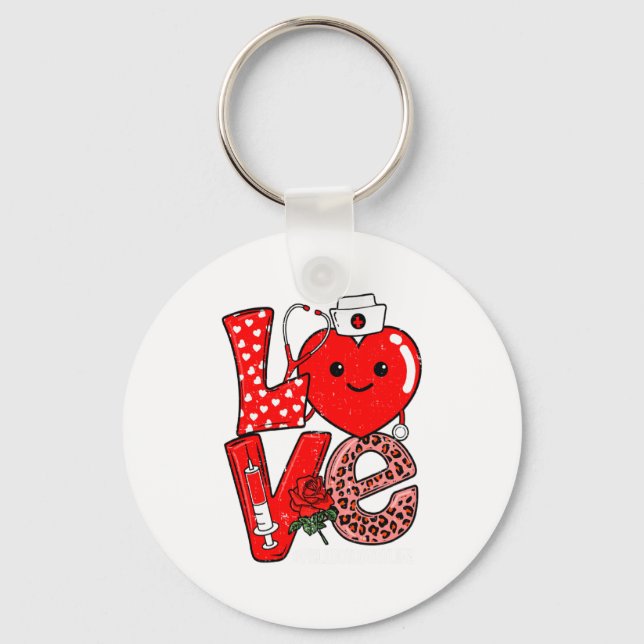 Chaveiro Cute Love Heart Stethoscope Phlebotomist Life Vale (Frente)