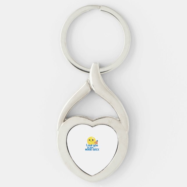 Chaveiro Cute Love Você Para a Lua e Volta Foguete Espaço W (Frente)
