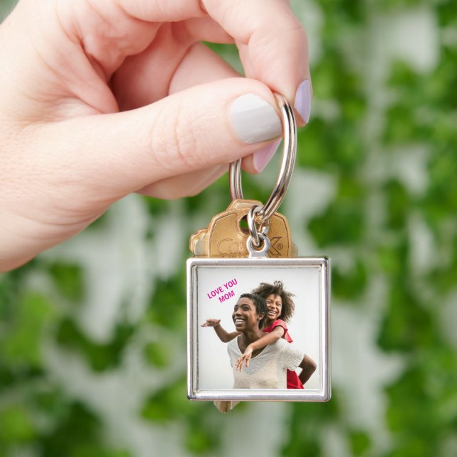 Chaveiro Cute Love You Mom Photo Keychain Gift (Mão)
