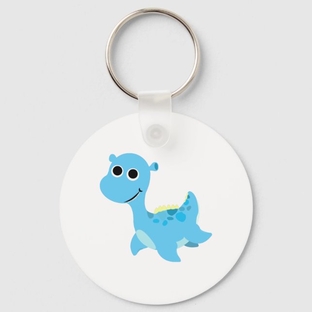 Chaveiro Cute Monstro de Loch Ness Azul (Frente)