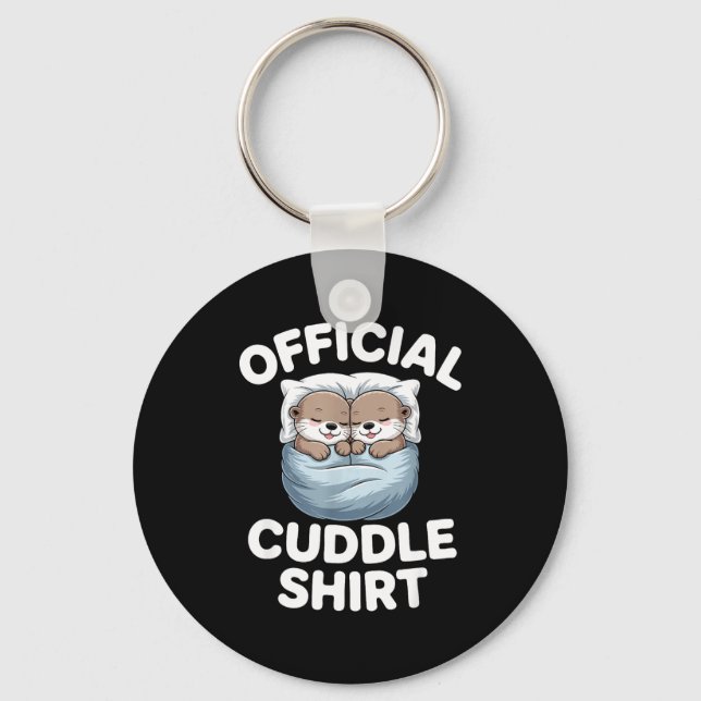 Chaveiro Cute Otter Couple Cozy Cuddle  (Frente)