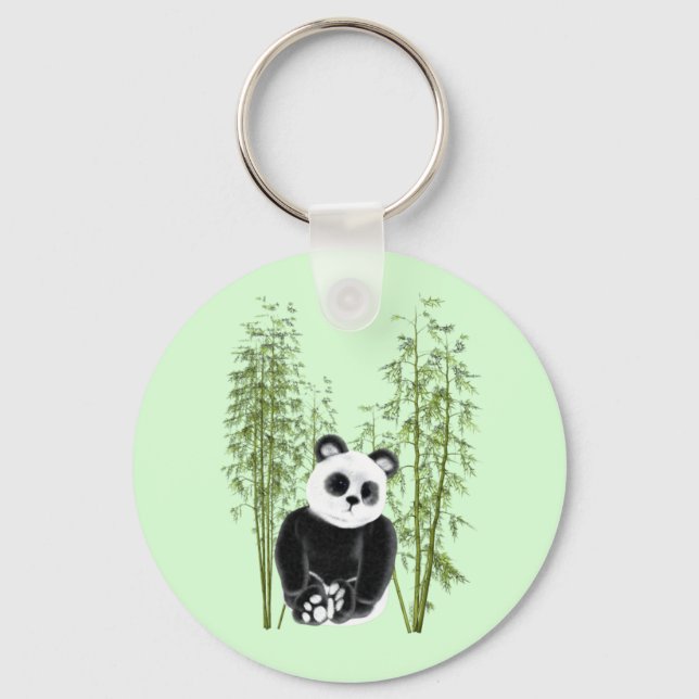 Chaveiro Cute Panda Sentado em Bambu (Frente)