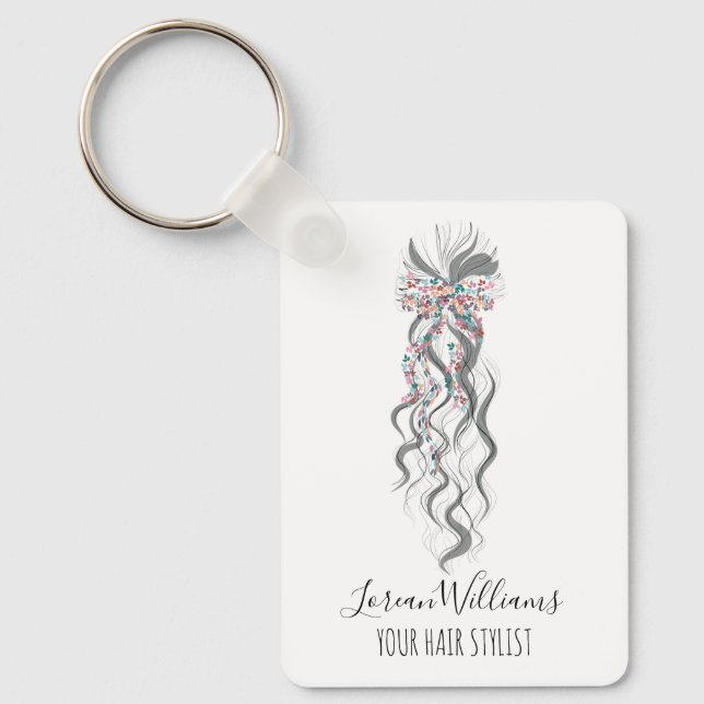 Chaveiro Cute Pastel Bride Wavy Hairstyle Hair Salon QR (Frente)