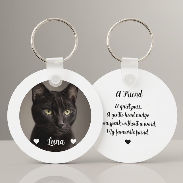 Chaveiro Cute Pet Cat Photo Quote (Criador carregado)