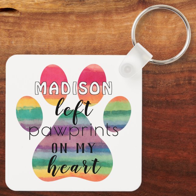 Chaveiro Cute Ponte de Arco-íris Personalizado com Pegadas  (Verso)