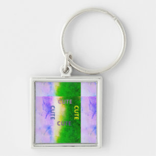 Chaveiro CUTE_ PRETO E LUZ ( Verde Purple Yellow )