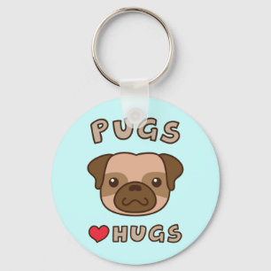 Chaveiro Cute Pugs Adora Abraços Cachorros Proprietários Ch