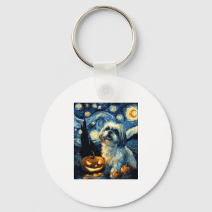 Chaveiro Cute Shih Tzu Dog Halloween Jack O Lanterna Pumpki
