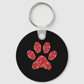 Chaveiro Cute Silhouette Of Dog Paw Watermelon Slices