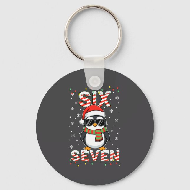 Chaveiro Cute Six Seven 67 Penguin Kids Christmas Holiday L (Frente)
