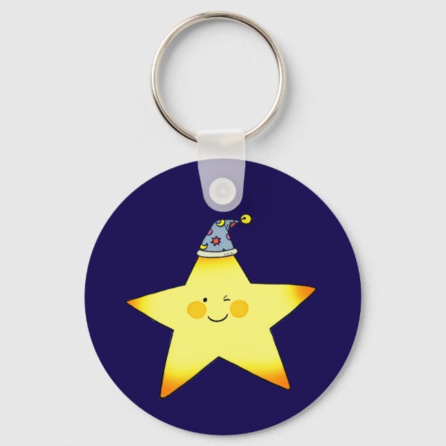 Chaveiro Cute Sleepy Star Cartoon Illustration (Frente)