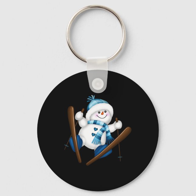 Chaveiro Cute Snowman Snowboard Snowboarder Gi Natal (Frente)