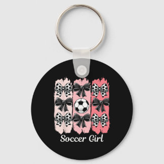 Chaveiro Cute Soccer Girl Coquette Bow Soccer Girl Soccer B