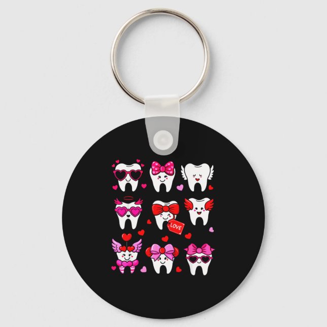 Chaveiro Cute Teeth Love Valentine's Day Dental  (Frente)