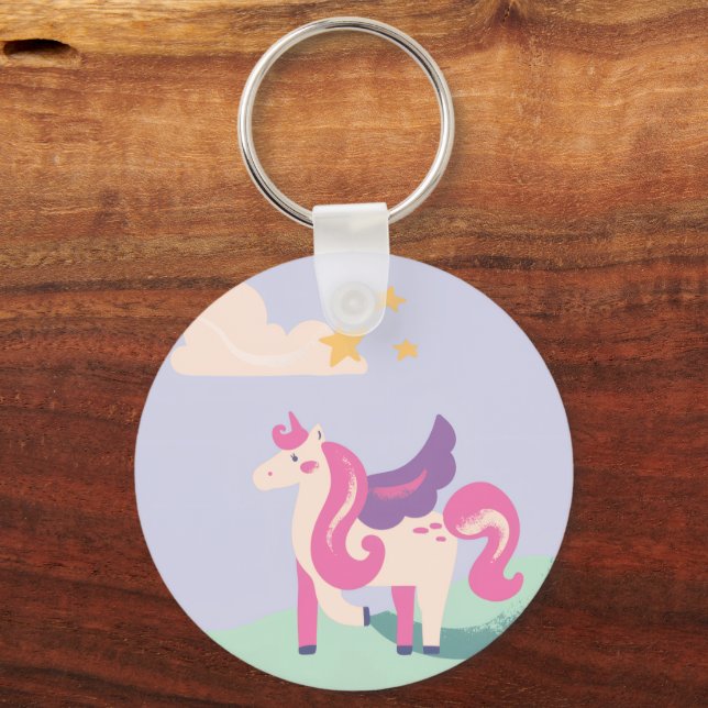 Chaveiro Cute Unicorn & Positive Vibes Only Keychain (Frente)