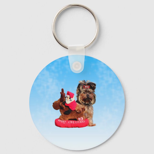 Chaveiro Cute Yorkshire Terrier Felry Natal (Frente)