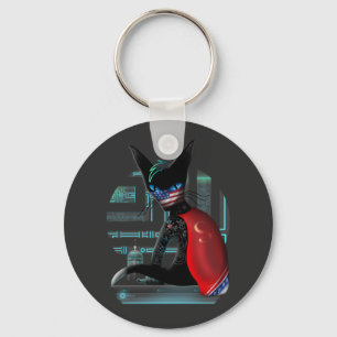 Chaveiro Cyberpunk Ninja do gato Siamese