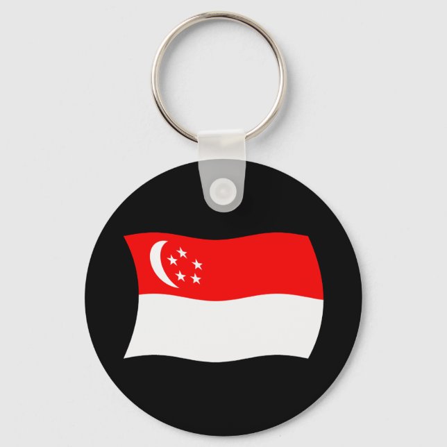 Chaveiro da Bandeira de Singapura (Frente)