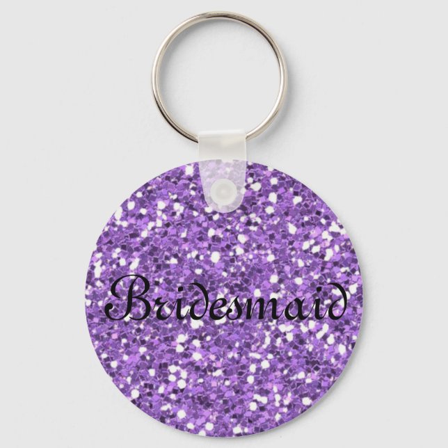 Chaveiro da Bridesmaid Personalizada com Glitter R (Frente)
