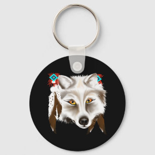 Chaveiro da cara do lobo branco