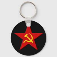 Chaveiro da Estrela Vermelha Comunista (martelo e 