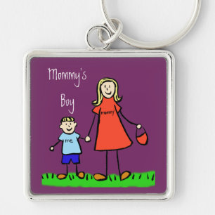 Chaveiro da Família Personalizada Mãe e Filho do