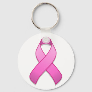 Chaveiro da fita da consciência do rosa quente