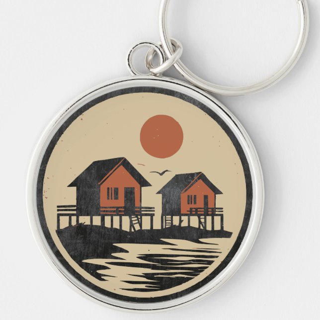 Chaveiro da Home Beach - Etiqueta de ID da Chave d (Frente)