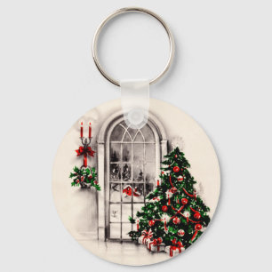 Chaveiro da janela do natal vintage