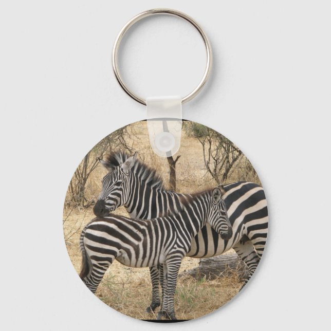 Chaveiro da Mãe e Bebê Zebra (Frente)