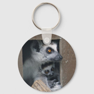 Chaveiro da mãe e do bebê do Lemur